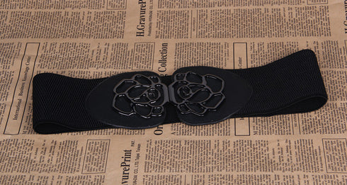 3 Women's Belts Elastic Belts Belts Rose Buckle Belts Tight Belts - ROUTINE FASHION